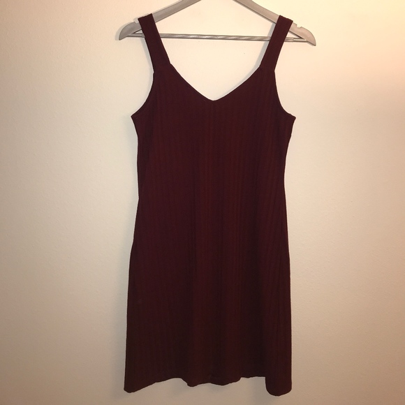 PacSun Burgundy Ribbed Button Front Dress - Picture 2 of 4